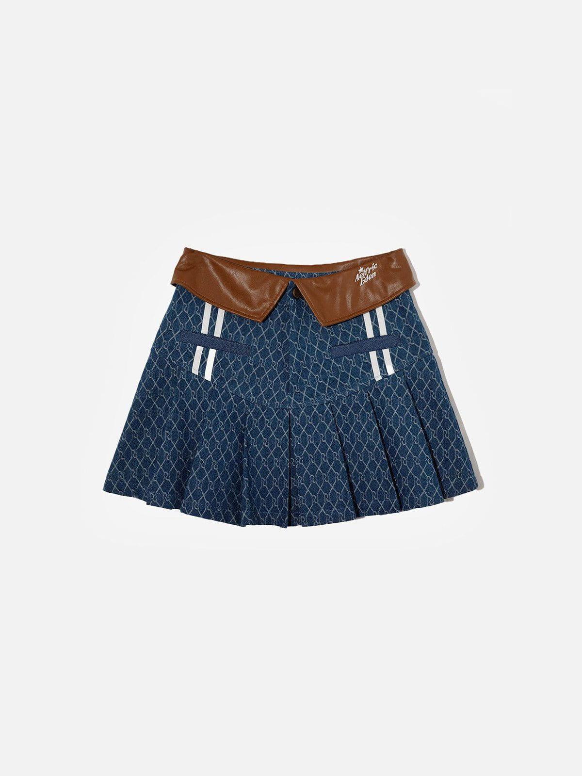 Aelfric Eden Vintage Denim Jacquard Skirt Female Product Image