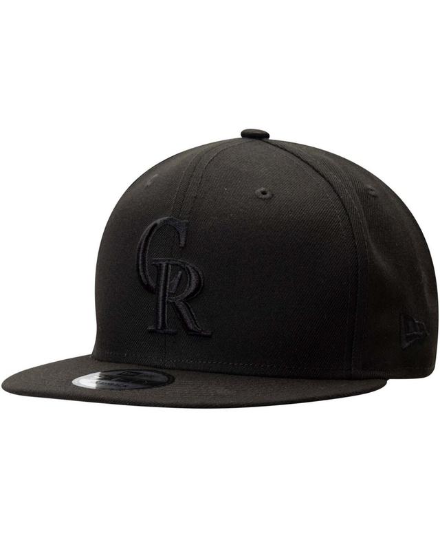 Mens Black Colorado Rockies Black 9FIFTY Team Snapback Adjustable Hat - Black Product Image