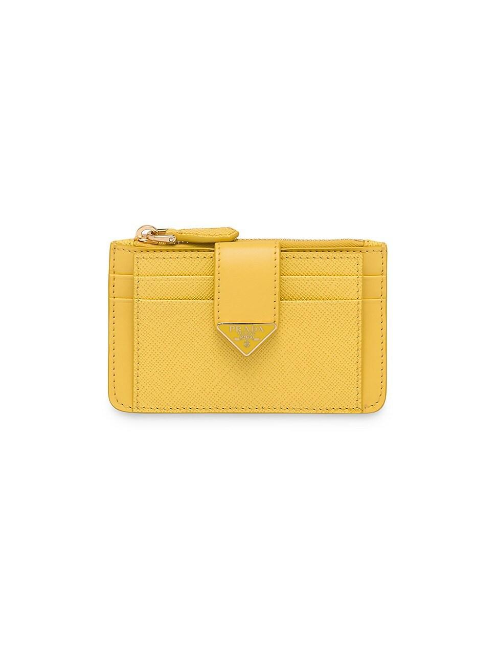 Womens Saffiano and Smooth Leather Card Holder Product Image