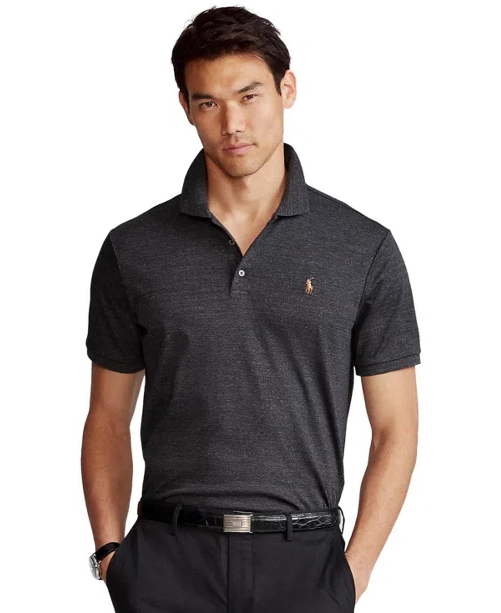 POLO RALPH LAUREN Men's Classic Fit Soft Cotton Polo In Grey Cloud Heather Product Image