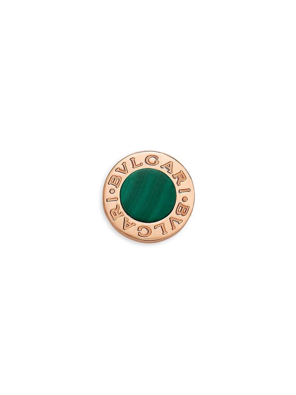 Classic 18K Rose Gold & Malachite Single Round Stud Earring Product Image