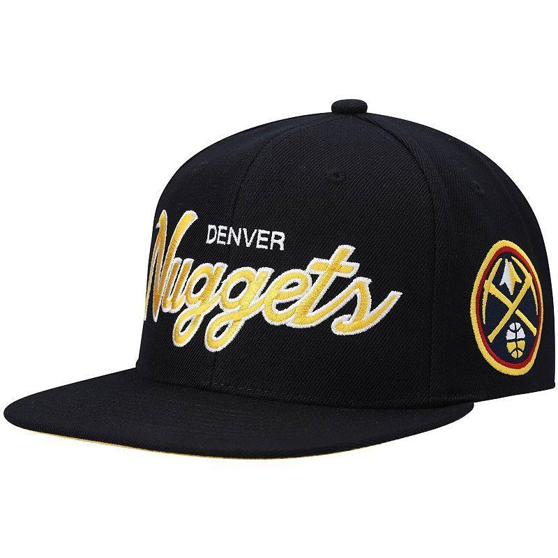 Mens Mitchell & Ness Denver Nuggets Hardwood Classics Script 2.0 Snapback Hat Product Image