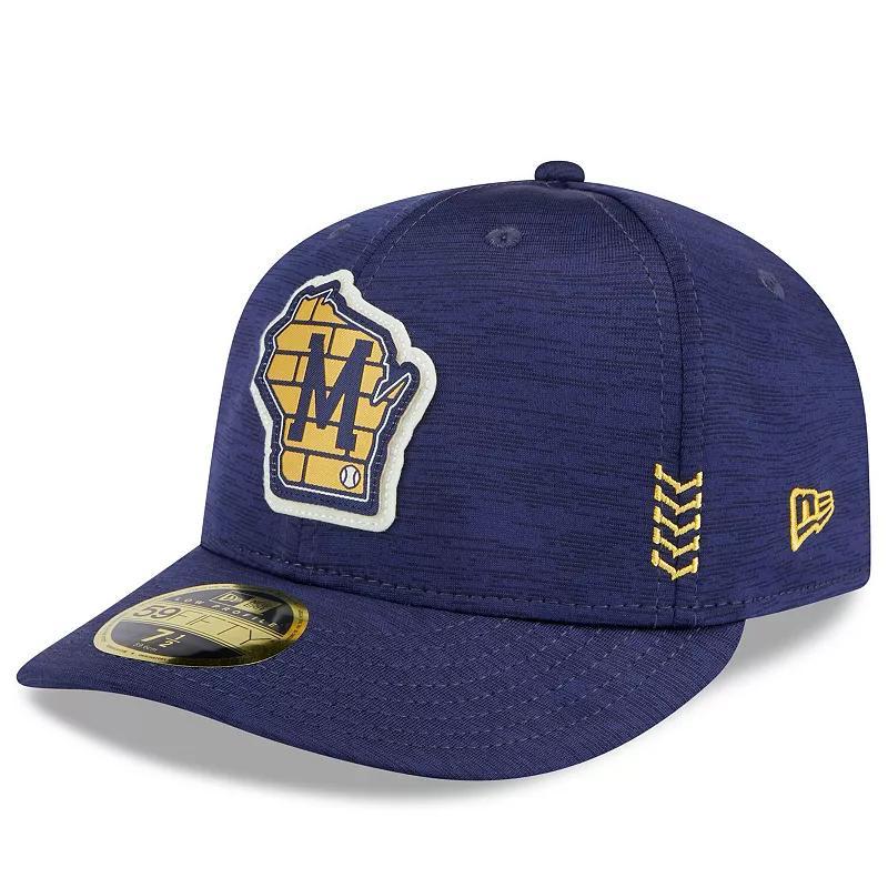 Mens New Era Milwaukee Brewers 2024 Clubhouse Low Profile 59FIFTY Fitted Hat Blue Product Image