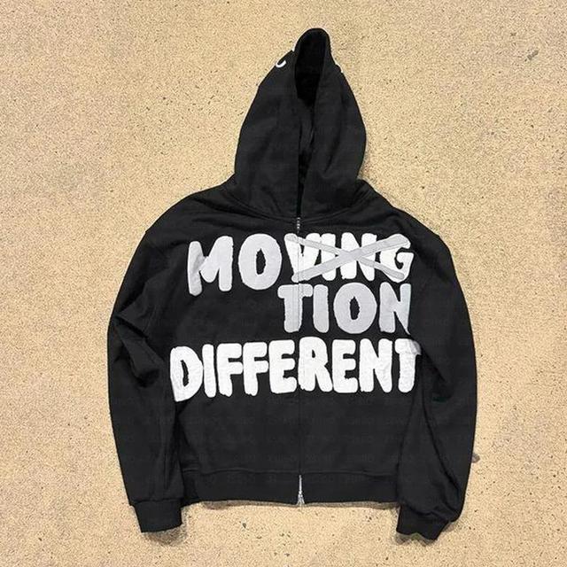 Sopula Motion Different Graphic Hip Hop Oversized Zip Up Hoodie Product Image