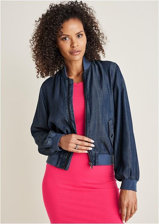 Chambray Bomber Jacket Product Image