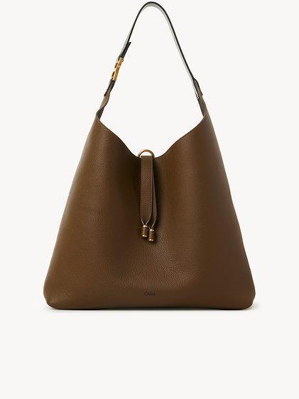 Marcie hobo bag in grained leather Product Image