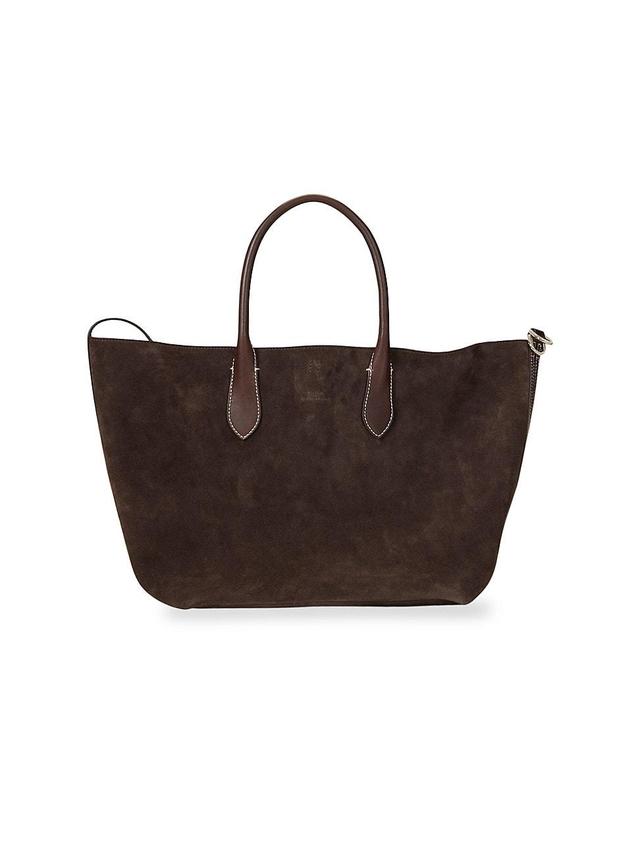 Womens Medium Suede Leather Tote Bag Product Image