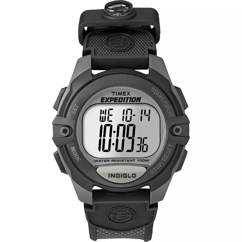 Timex Mens Expedition Chronograph-Alarm-Timer Resin Strap Digital Watch - T40941JT Black Product Image