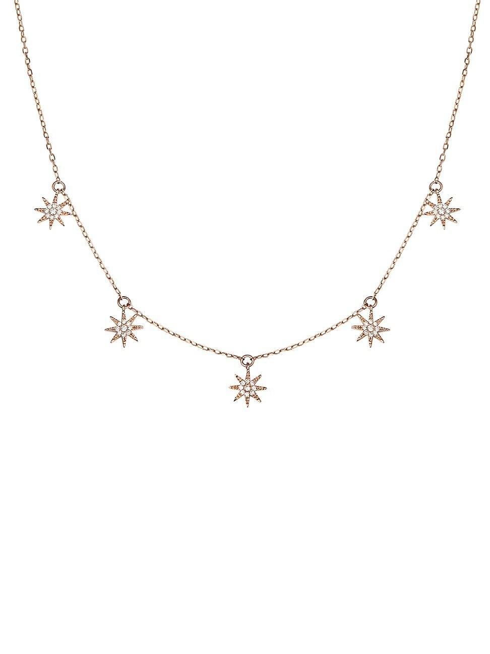 Womens Soleil 18K Rose Gold & Diamond Necklace Product Image