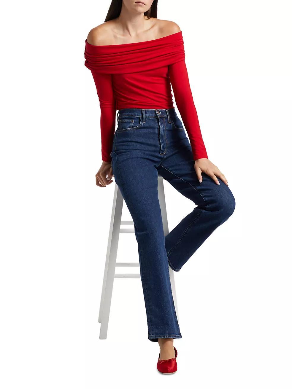 Florentina Stretch Knit Off-The-Shoulder Top Product Image