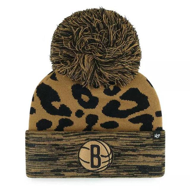 Womens 47 Leopard New York Knicks Rosette Cuffed Knit Hat with Pom Product Image