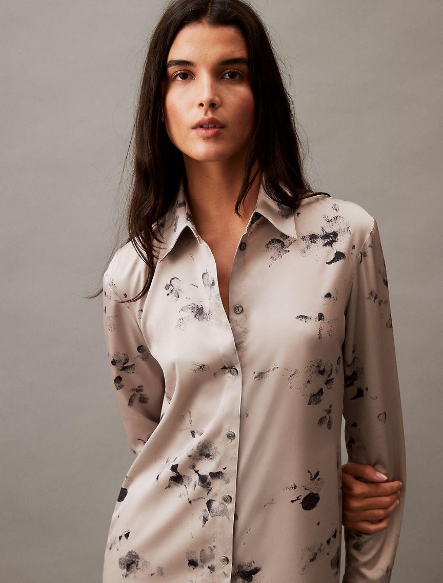 Printed Blossom Shirt Dress Product Image