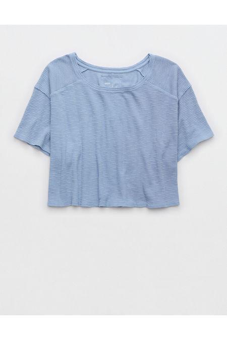 Aerie Cropped Waffle T-Shirt Women's Product Image