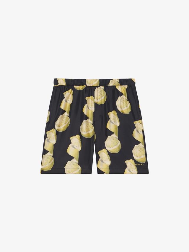 Bermuda shorts in silk with lemon print Product Image