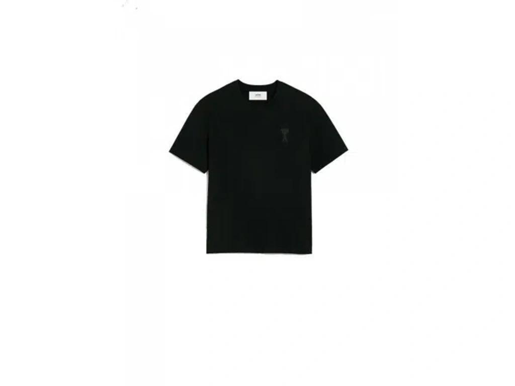 Ami Paris Cotton Logo T-shirt In Black Product Image