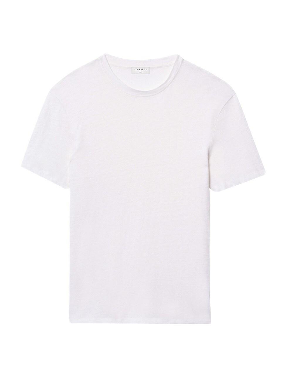 sandro Clash Linen Crewneck T-Shirt Product Image