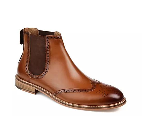 Thomas & Vine Watson Mens Wingtip Chelsea Boots Brown Product Image