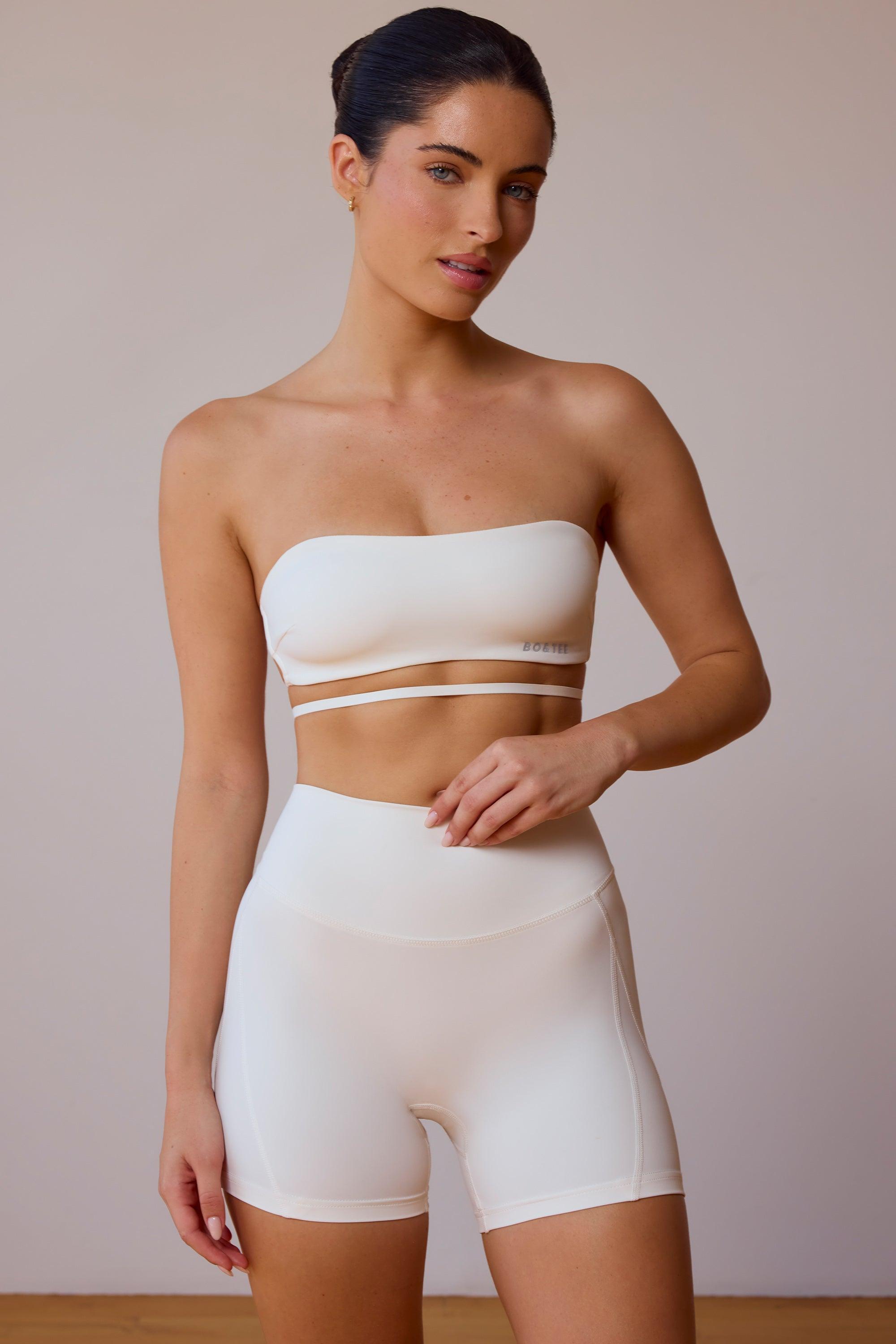 UltraFlex Cross-Back Bandeau Bra in Soft White Product Image