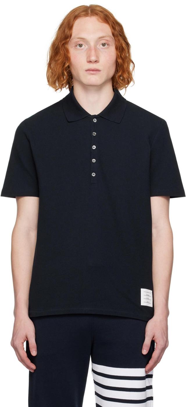 Navy Stripe Trim Polo In 415 Navy Product Image