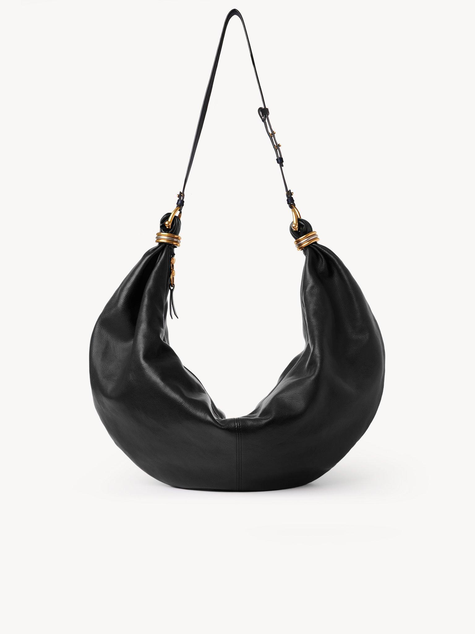 Large Bracelet Hobo bag in grained leather Product Image