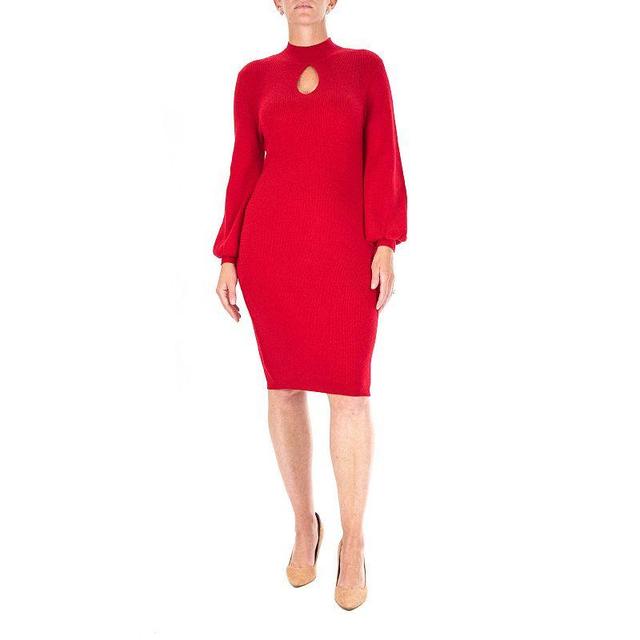 Womens Nina Leonard Keyhole Sweater Dress Product Image