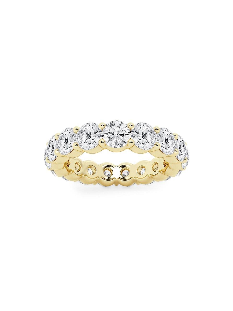 Womens 14K Yellow Gold & Round Lab-Grown Diamond Shared-Prong Eternity Band/1.00-5.00 TCW Product Image