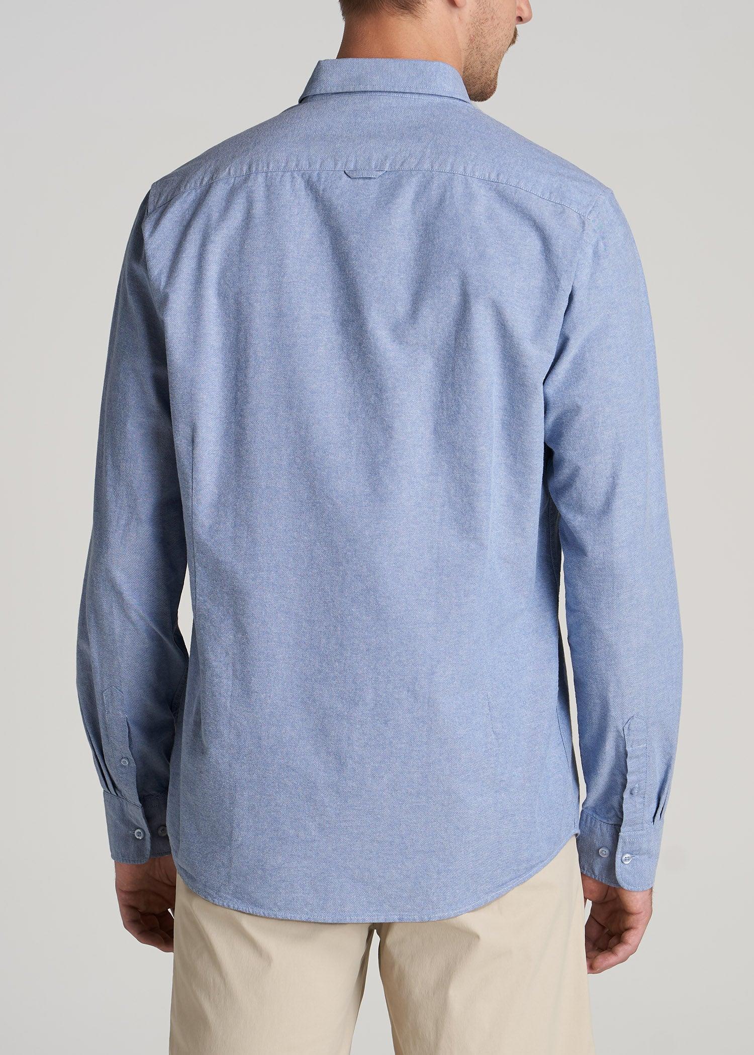 Washed Oxford Shirt for Tall Men in Dark Sky Blue Male Product Image