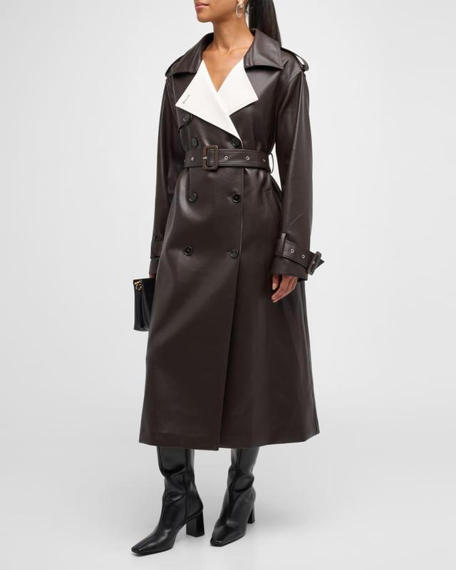 Estelle Vegan Leather Trench Coat Product Image