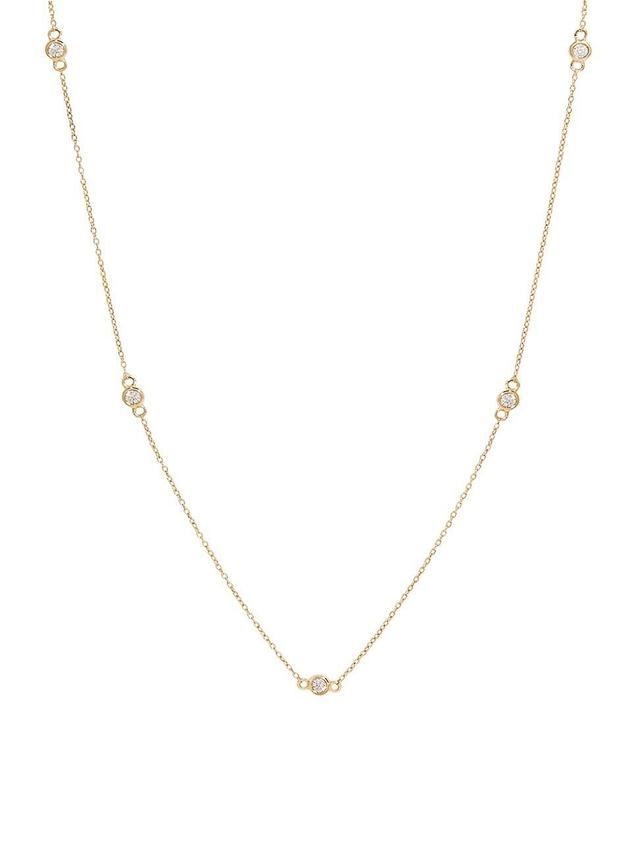 Womens Juliet 14K Yellow Gold & 0.03 TCW Lab-Grown Diamond Station Necklace Product Image