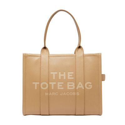 The Leather Large Tote Bag In Beige Product Image