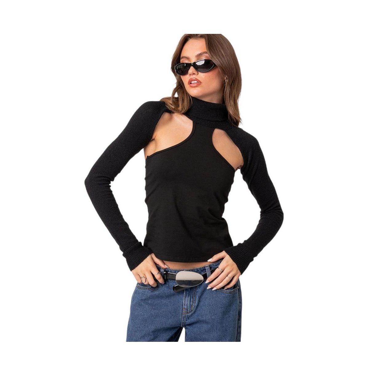 Womens Turtle neck shrug sweater Product Image