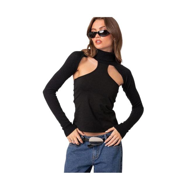 Womens Turtle neck shrug sweater Product Image