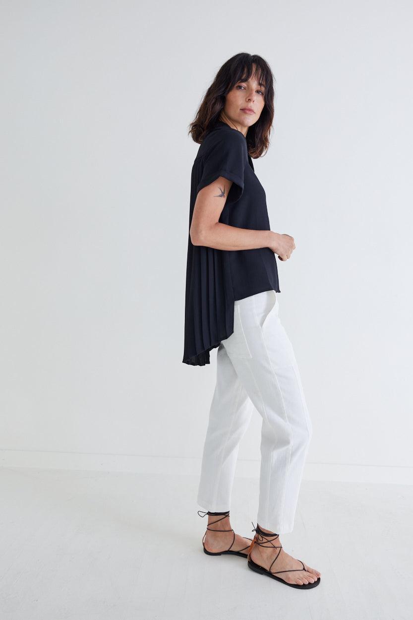 Look In The Back Pleated Blouse Product Image