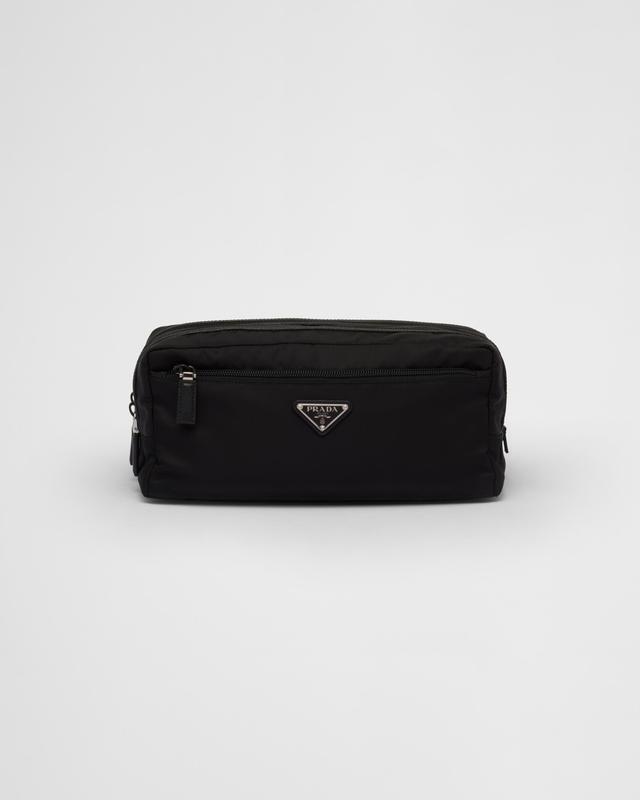 Re-Nylon and Saffiano leather travel pouch Product Image