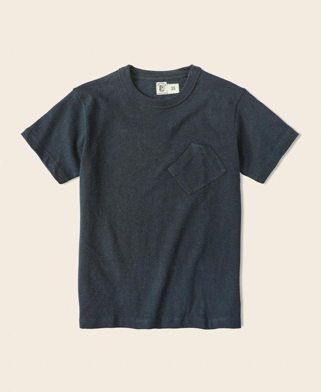 1930s Slanted Pocket Tubular T-Shirt - Navy Product Image