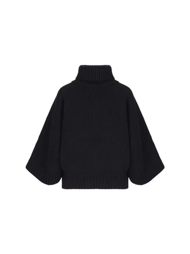 Ribbed Wool And Cashmere-blend Turtleneck Sweater In Navy Product Image