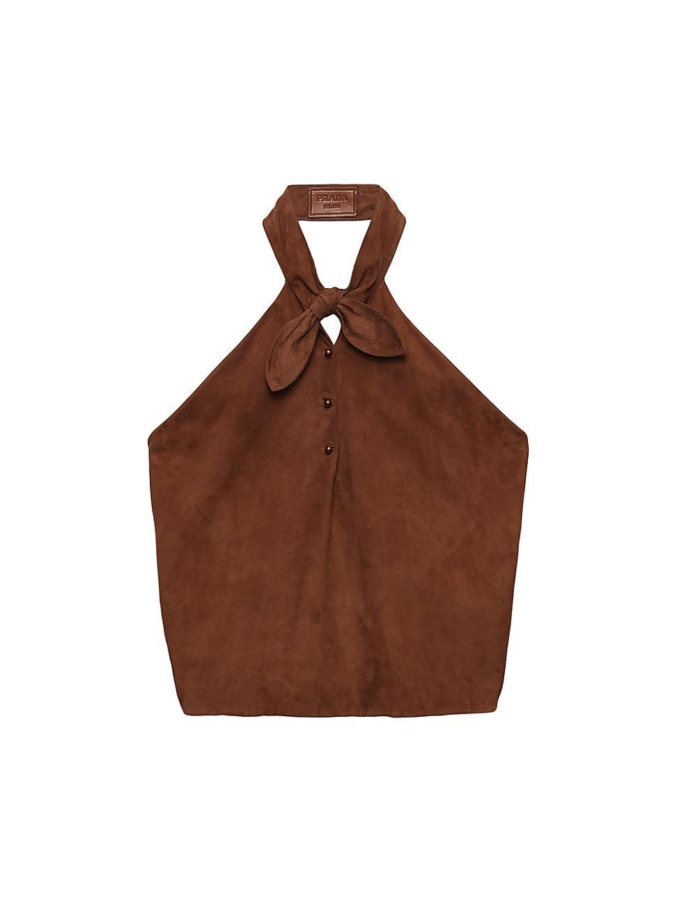 Womens Suede Halter Top Product Image