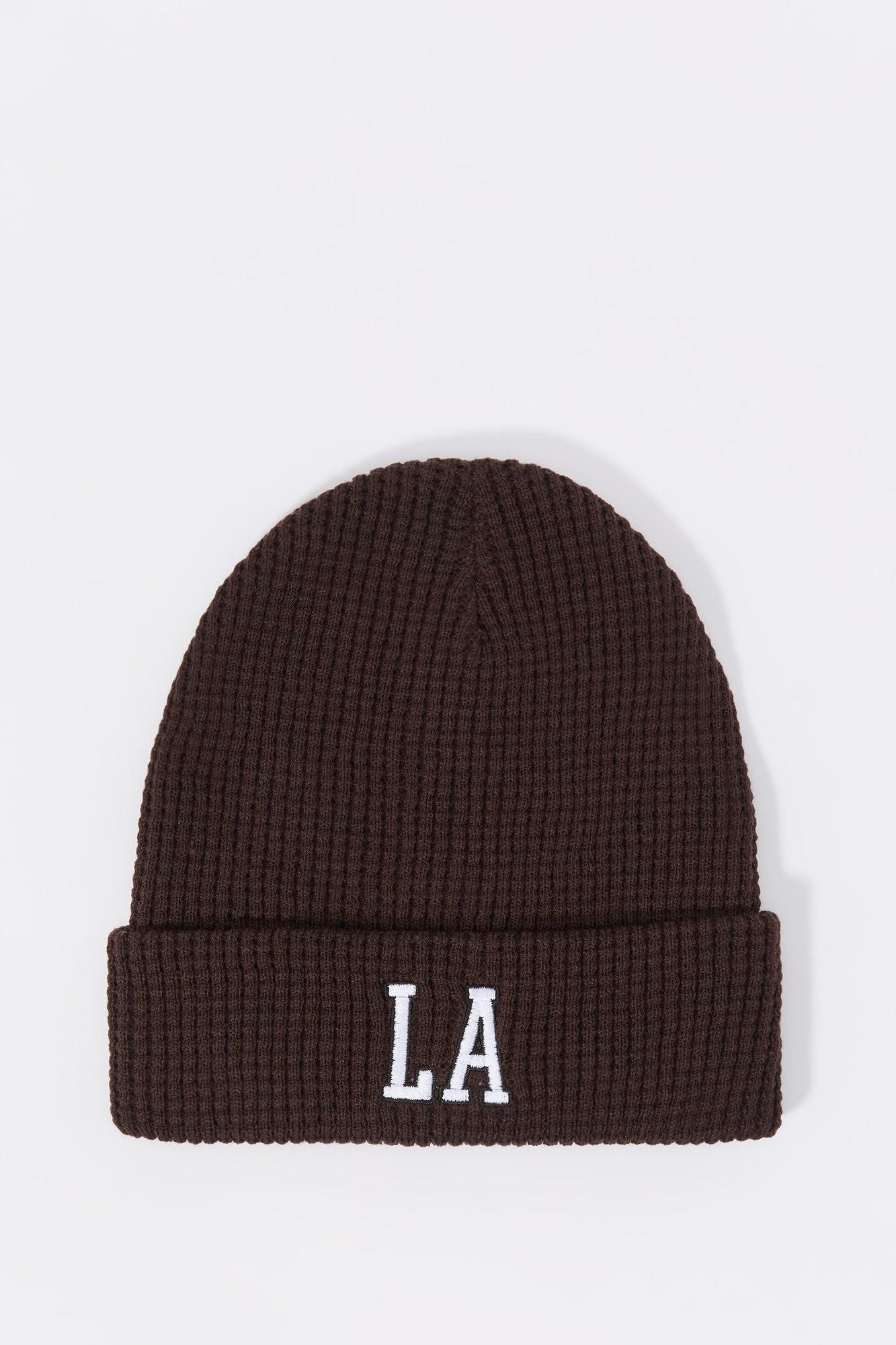 City Embroidered Ribbed Knit Beanie Male product image