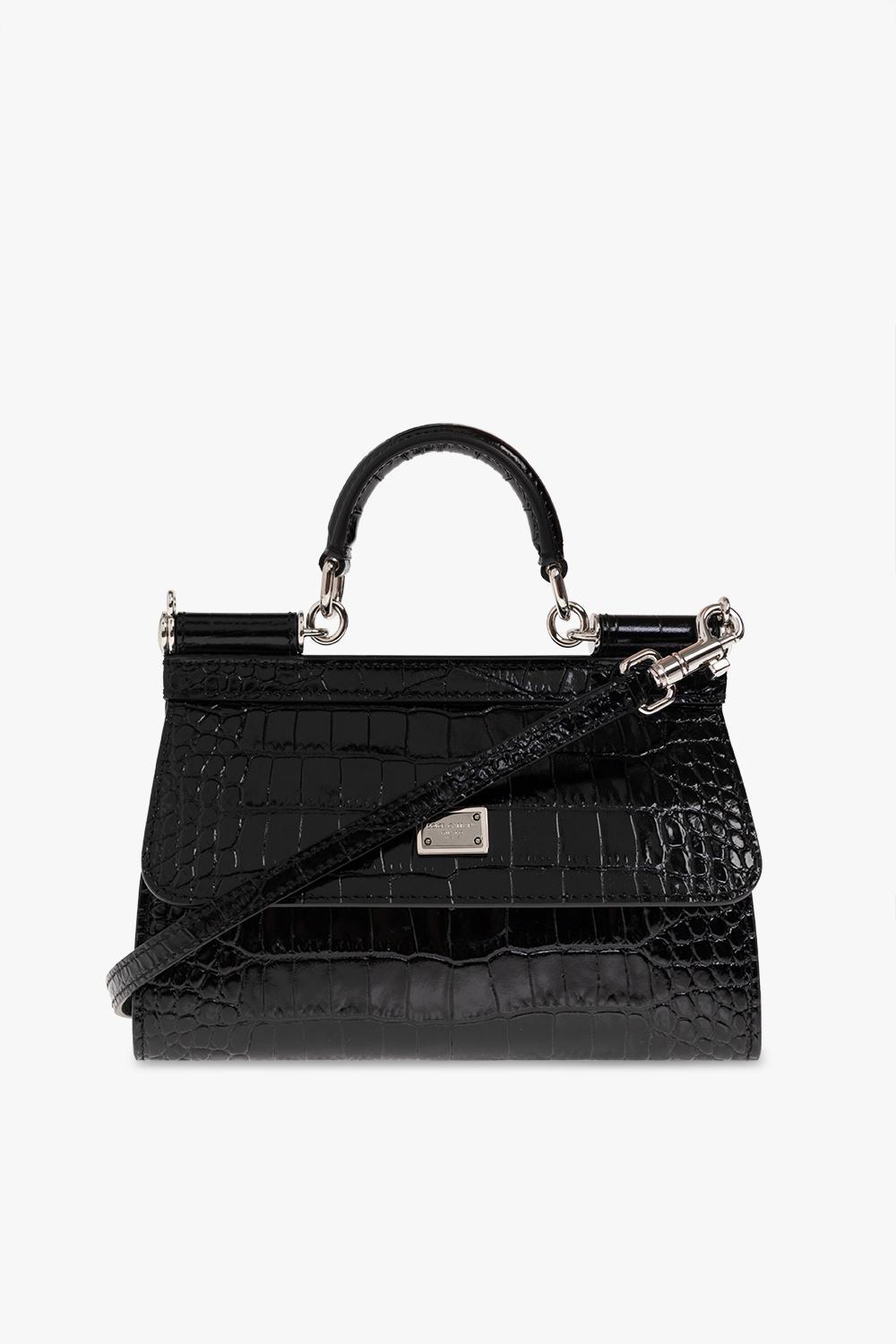 Kim  Crocodile-embossed Sicily Bag In Black Product Image