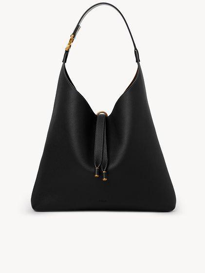 Marcie hobo bag in grained leather Product Image