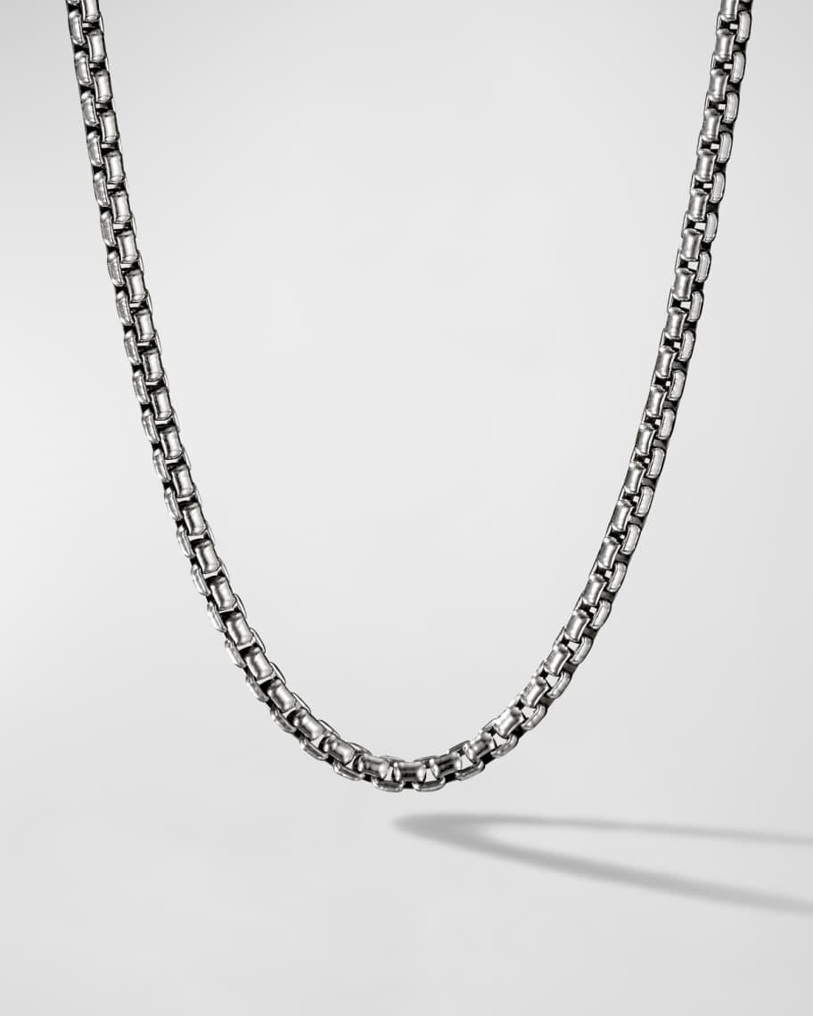 Men's Box Chain Necklace in Silver, 3.6mm, 26"L Product Image