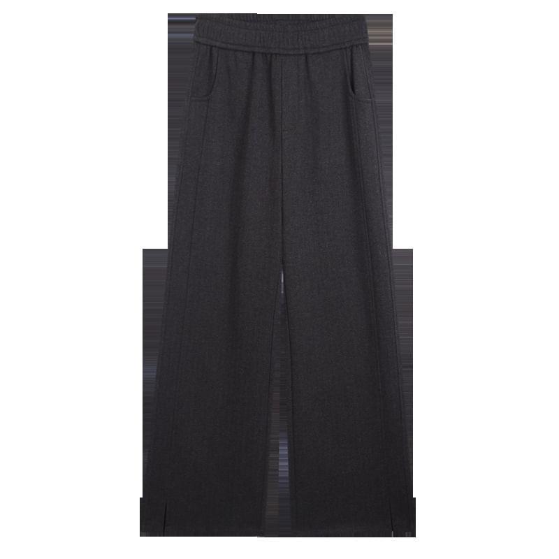 Elastic Waist Slit Wide Leg Pants Product Image