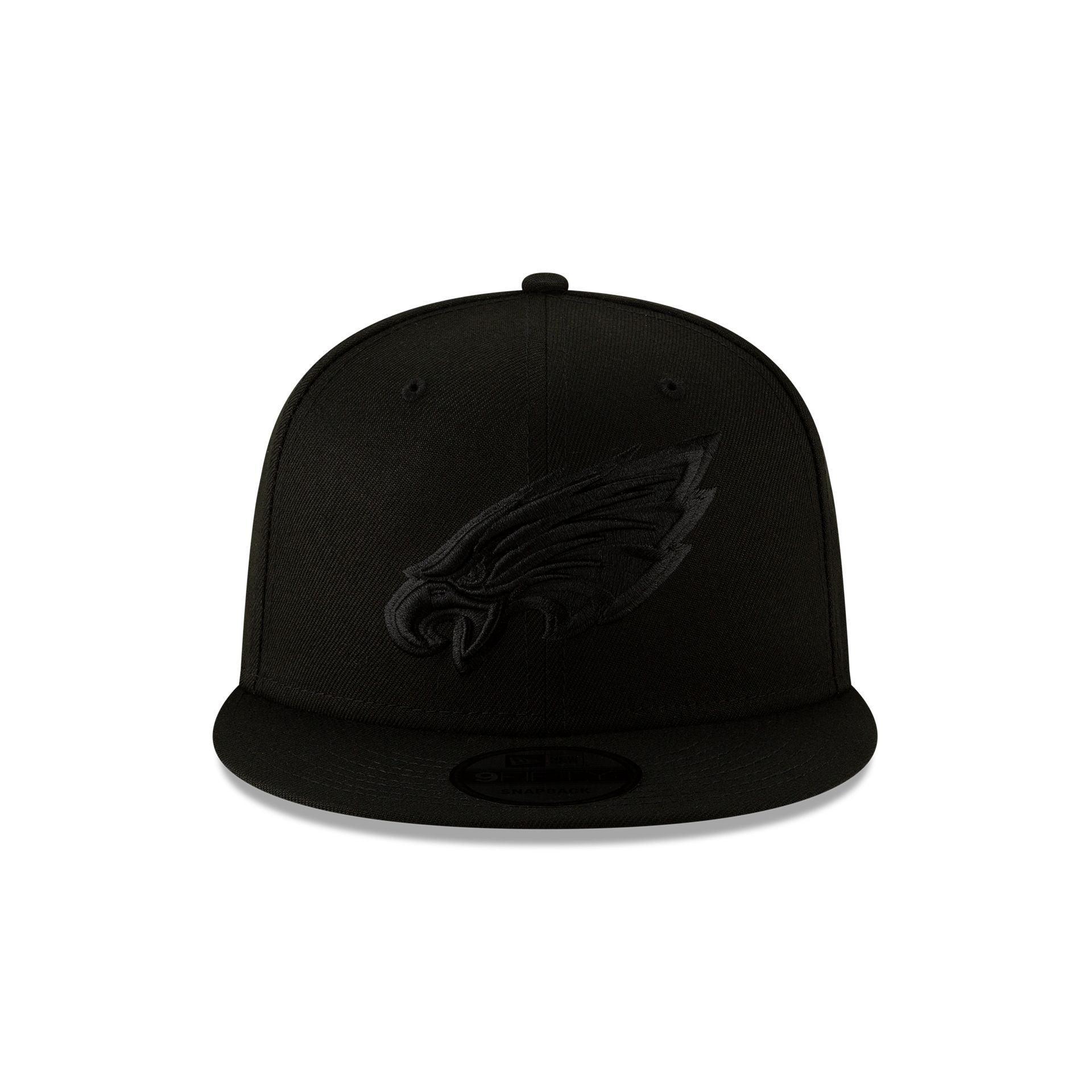 Philadelphia Eagles Basic Black on Black 9FIFTY Snapback Hat Male Product Image