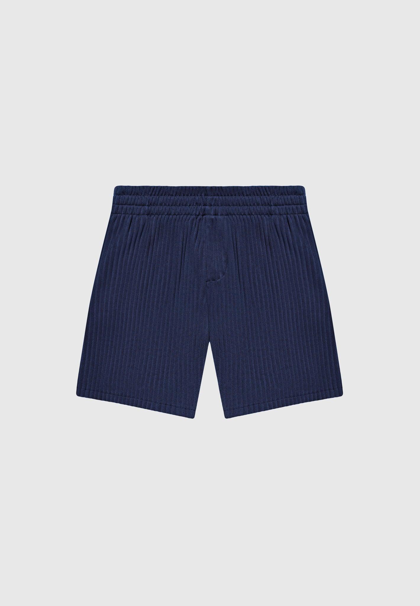 Pleated Shorts - Navy Male Product Image