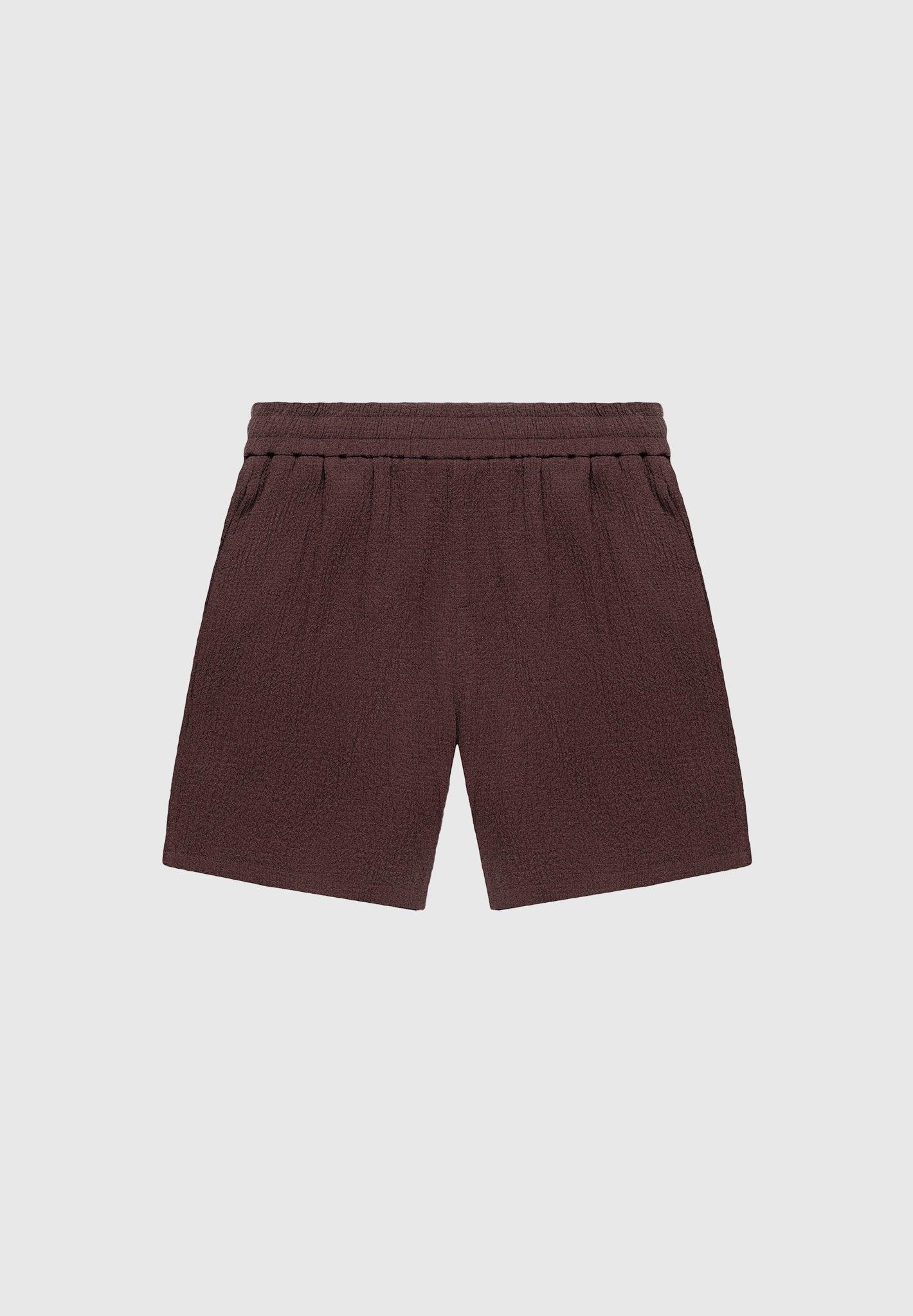 Seersucker Shorts - Brown Male Product Image