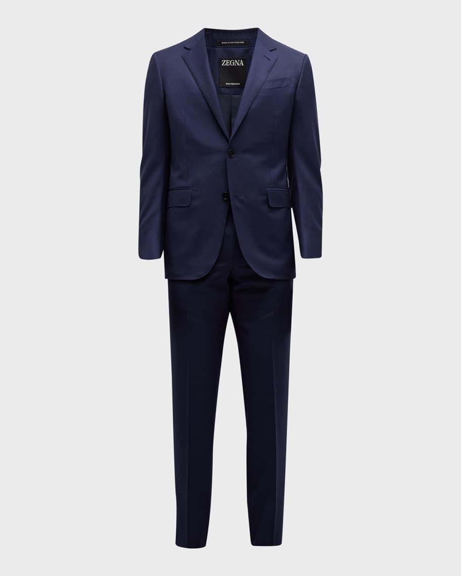 Mens Narrow Tonal Stripe Wool Suit Product Image