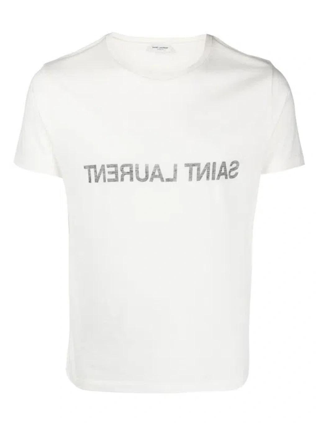 Men's Cotton Crew-neck T-shirt In White Product Image