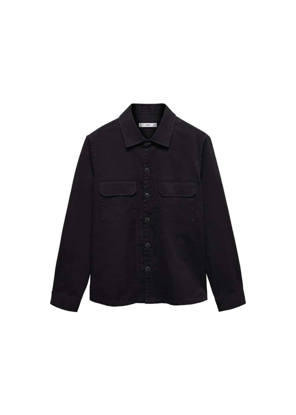 Mango Mens Stretch Cotton Pockets Detail Overshirt Product Image