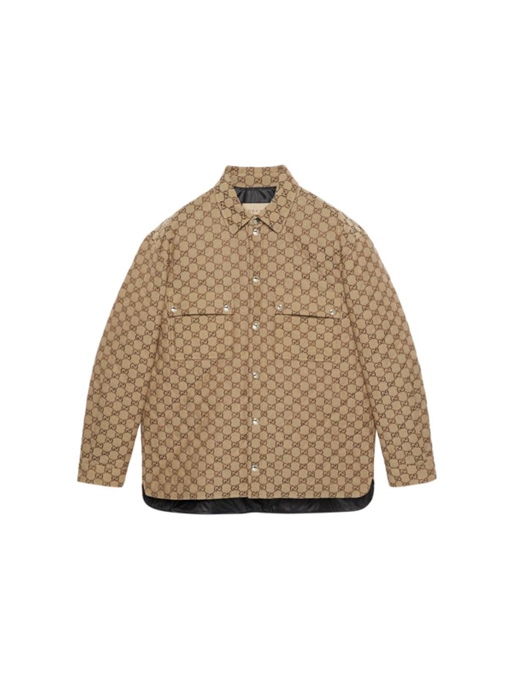 Gg Canvas Shirt In Camel product image