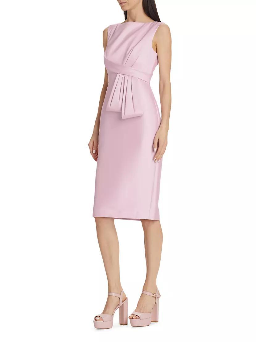 Fanned Satin Midi Dress Product Image